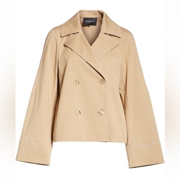 Lafayette 148 NY | Women’s Jacket | Asher Gabardine Crop Trench Coat | Med - Picture 2 of 9
